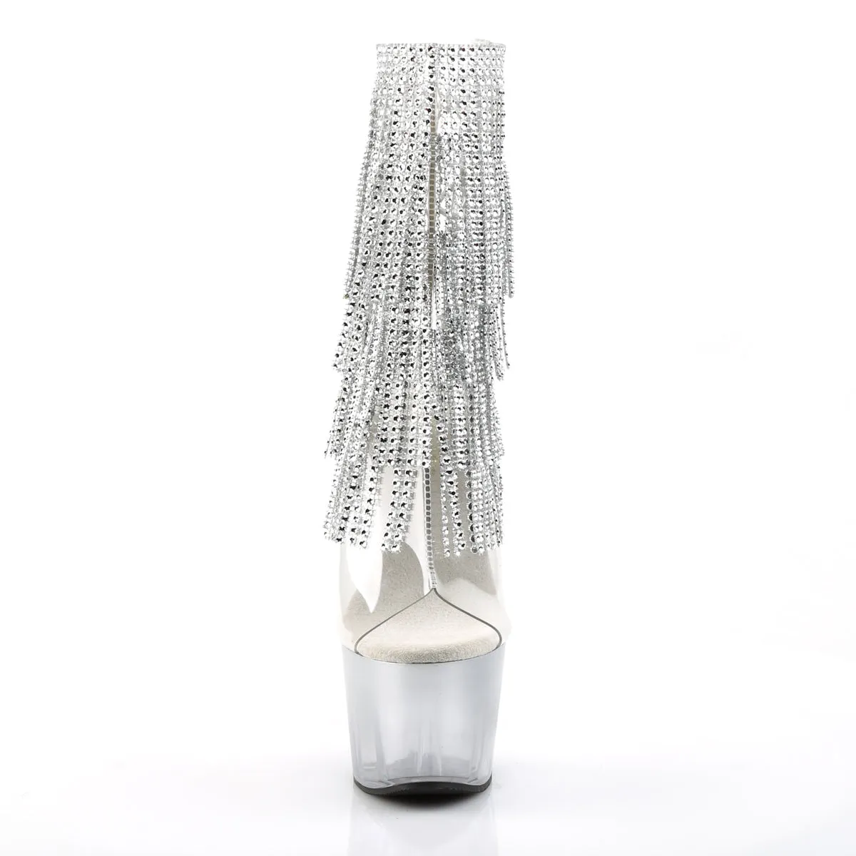 ADORE-1017RSFT Pleaser Clear/Silver Sexy Platform Shoes (Pole Dancing Heels)