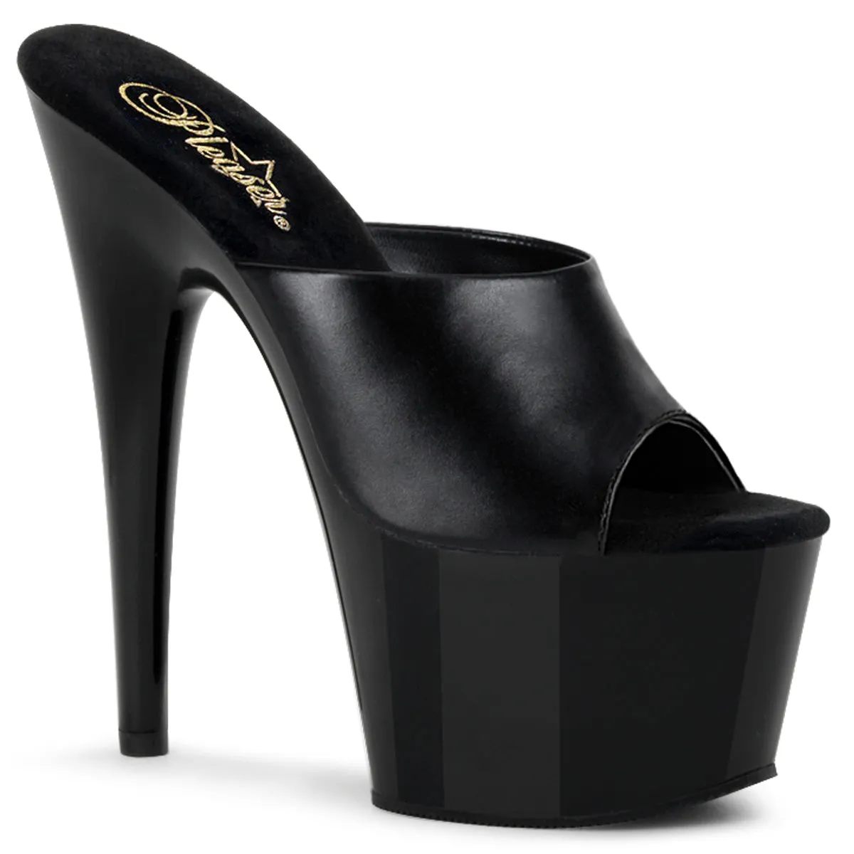 ADORE-701 Pleaser Black Leather Sexy Platform Shoes (Pole Dancing Heels)