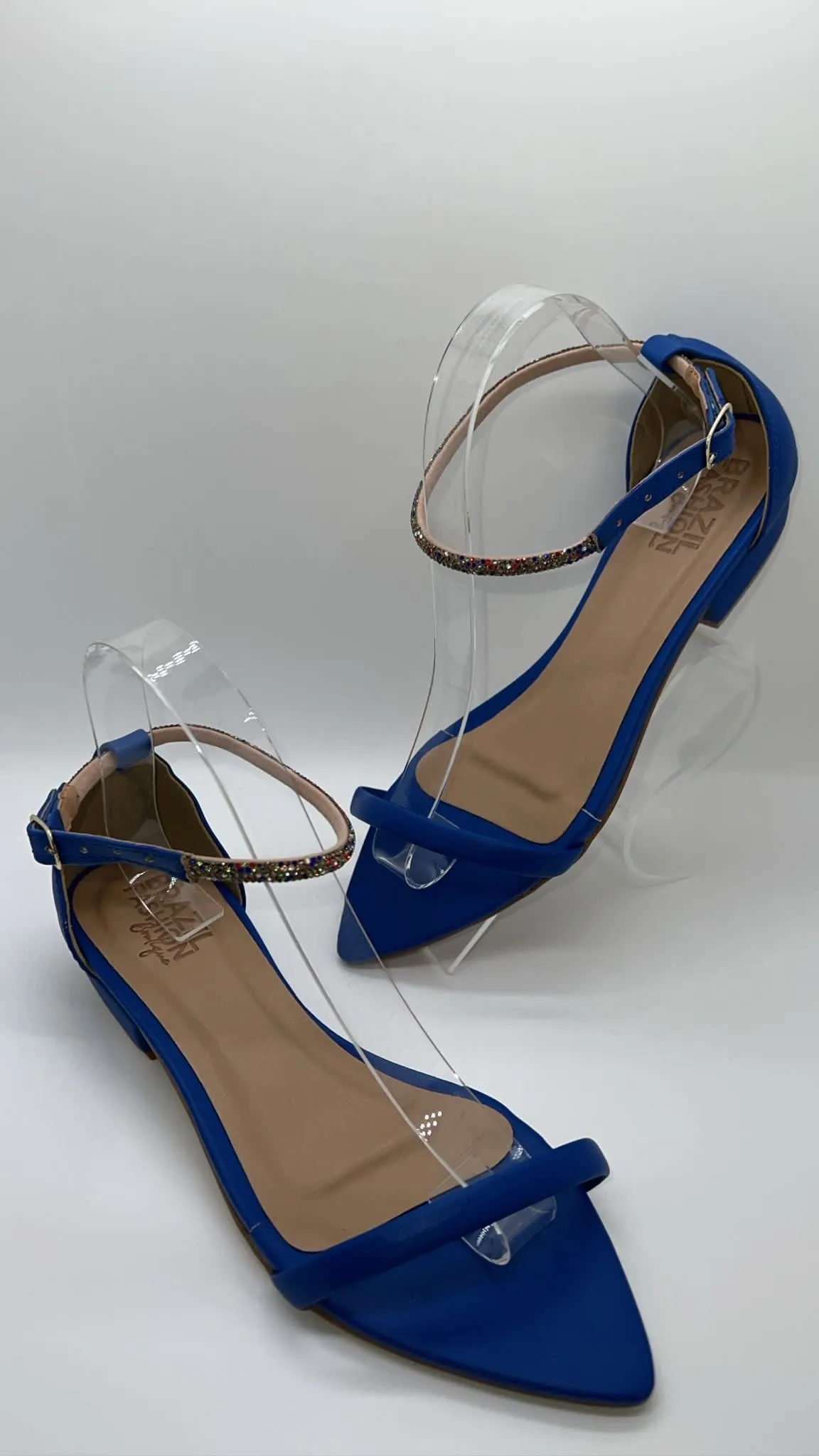 Bfb Shoes - Flat Sandals Blue Strass Strap