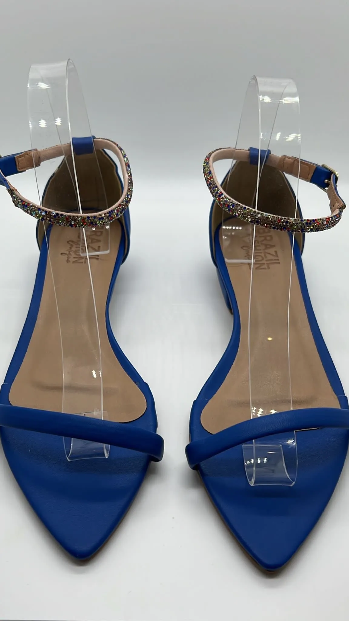 Bfb Shoes - Flat Sandals Blue Strass Strap