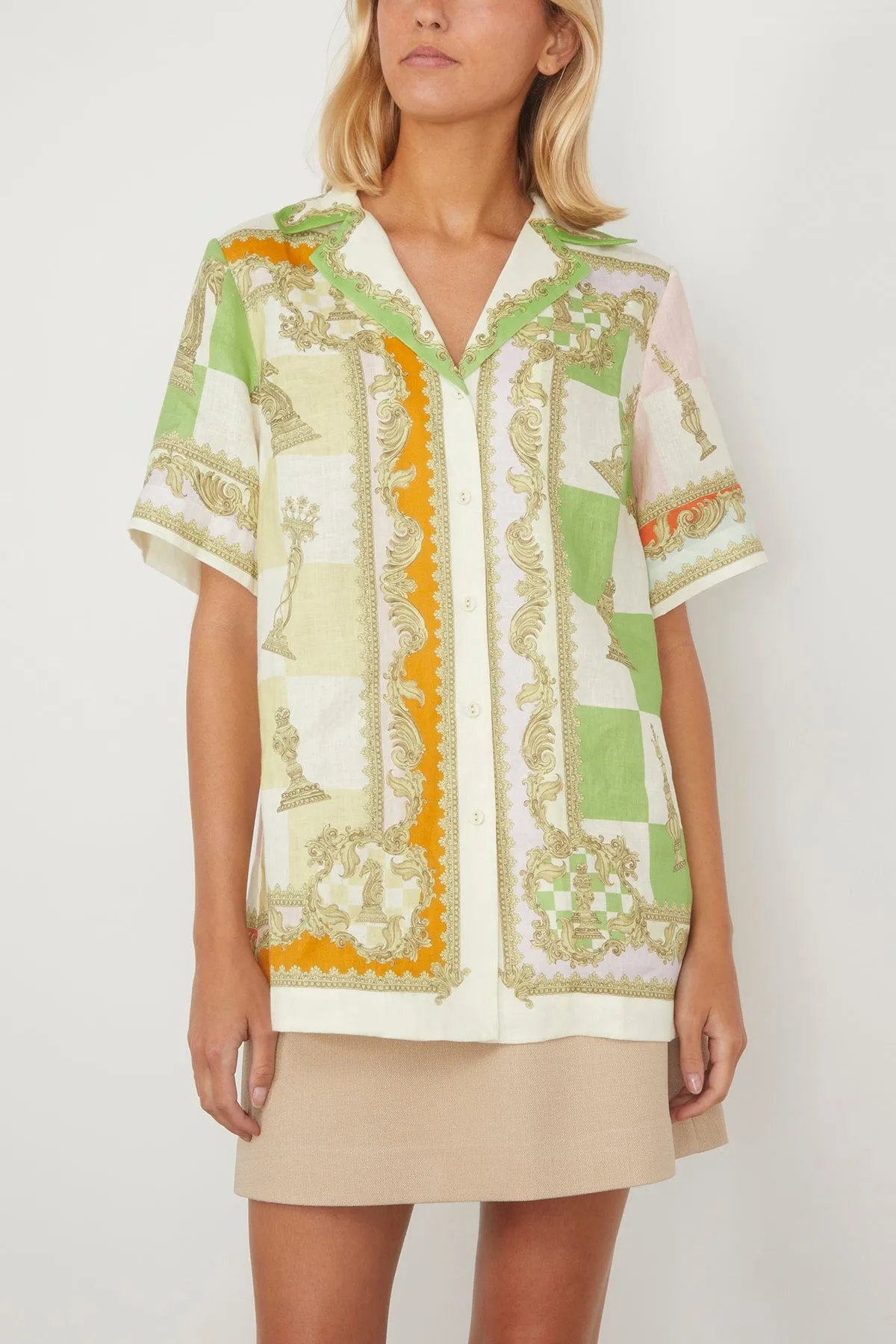 Checkmate Linen Shirt in Multi