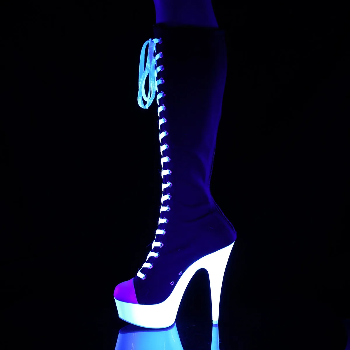 DELIGHT-2000SK-02 Pleaser Black Canvas Sexy Platform Shoes (Pole Dancing Heels)