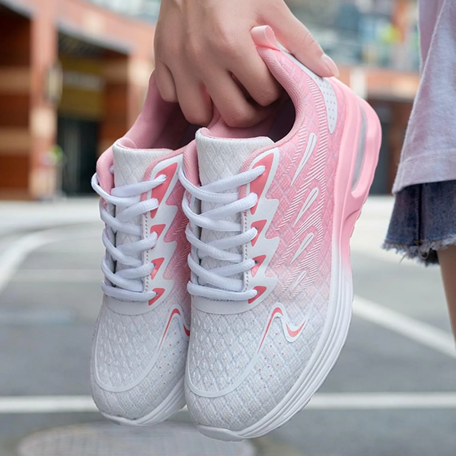Fashion Sneakers for Women 2025 Lace-Up Walking Shoes Comfortable Casual Athletic Non-Slip Running Fashion Sneakers