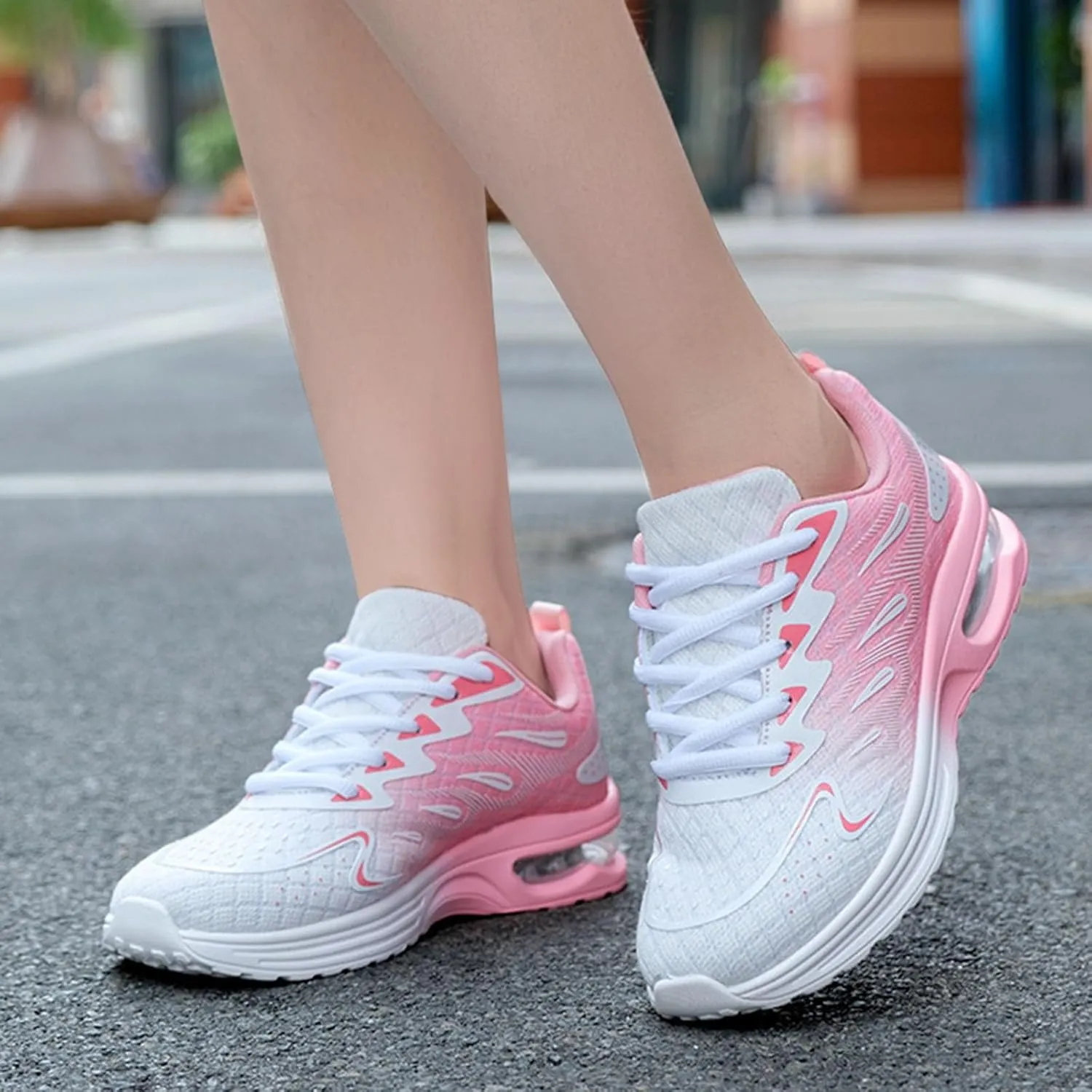 Fashion Sneakers for Women 2025 Lace-Up Walking Shoes Comfortable Casual Athletic Non-Slip Running Fashion Sneakers