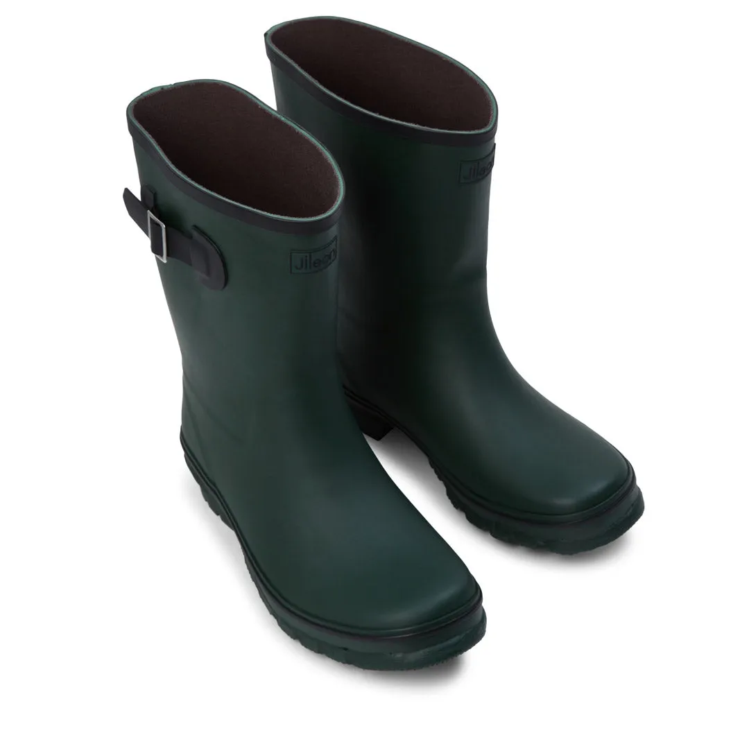 Half Height Dark Green Wellies - Wide Foot & Ankle
