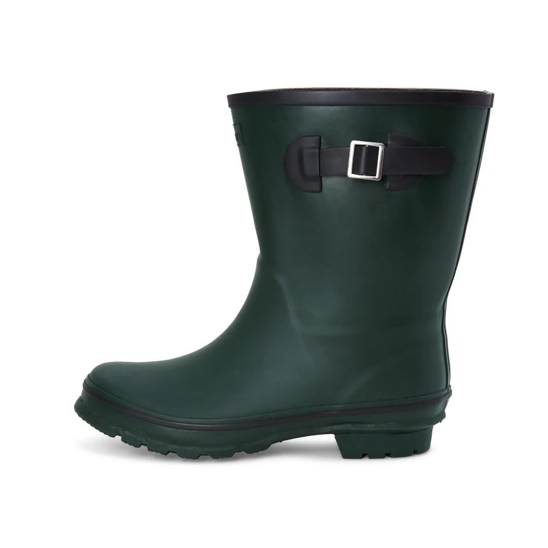 Half Height Dark Green Wellies - Wide Foot & Ankle