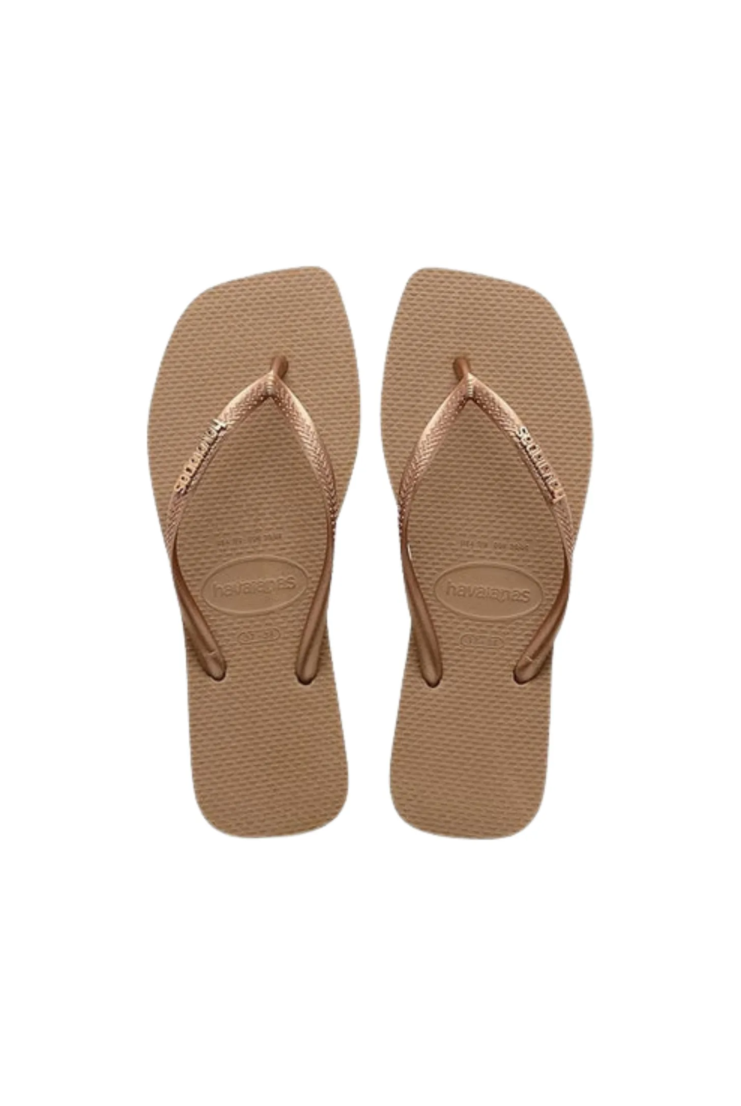 Slim Square Logo Metallic Sandal - Rose Gold by Havaianas