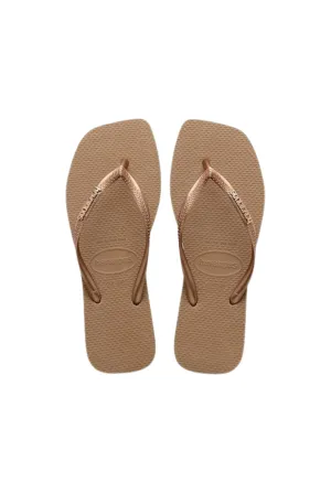 Slim Square Logo Metallic Sandal - Rose Gold by Havaianas