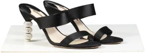 Sophia Webster Black Rosalind Jumbo Crystal Mules UK 7 EU 40 