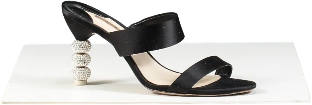 Sophia Webster Black Rosalind Jumbo Crystal Mules UK 7 EU 40 