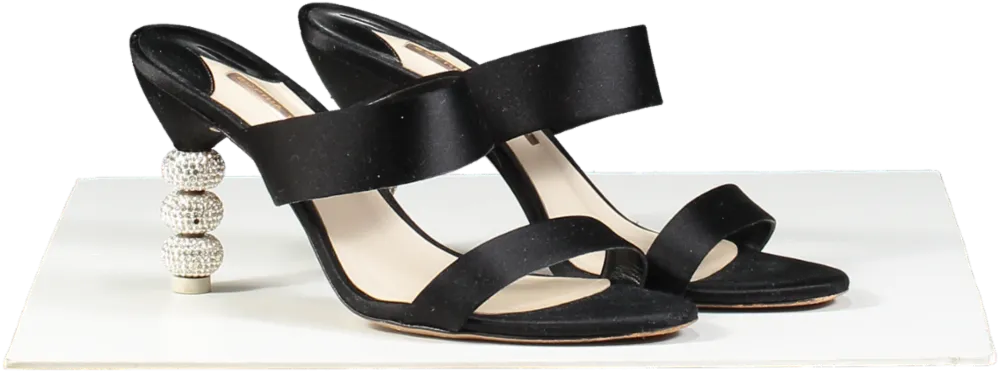 Sophia Webster Black Rosalind Jumbo Crystal Mules UK 7 EU 40 