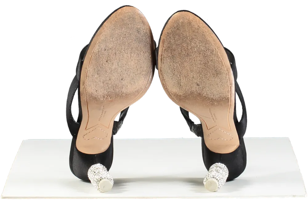Sophia Webster Black Rosalind Jumbo Crystal Mules UK 7 EU 40 