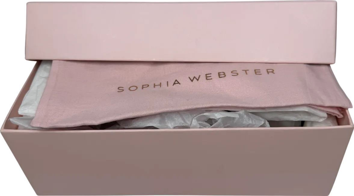 Sophia Webster Metallic Silver Ritzy Jewell Embellished Mid Heel Mules UK 5 EU 38 