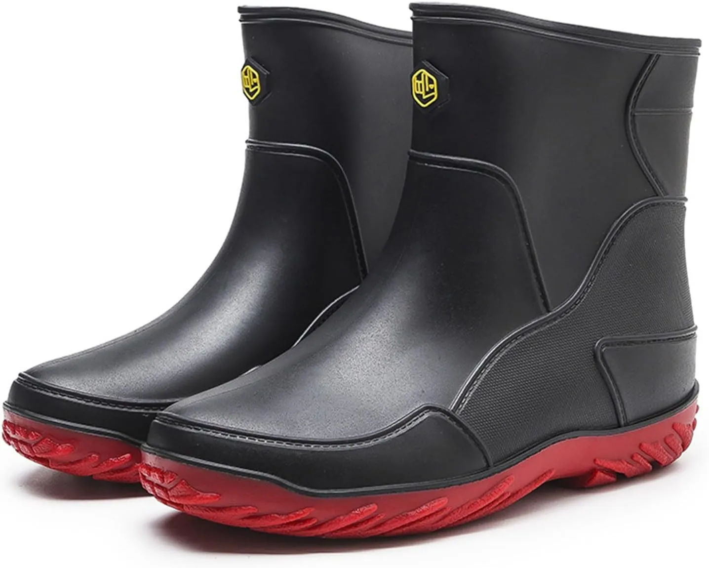 Womens Rain Boots Cute Mens Grounded Footwear Fall Booties 2024 Low Heel Slip On Barefoot Shoes Flat Garden Shoes for Women Waterproof Slip-On Knee High Boots