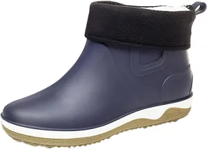 Womens Rain Boots Waterproof Fur Lined Mens Grounded Footwear Boots Ankle Booties Heels Slip On Barefoot Shoes Slip On Non-Slip Rubber Waterproof Wide Calf Boots