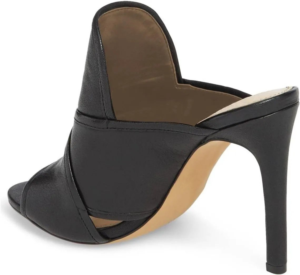 YDN Women Open Toe Stiletto High Heels Backless Mule Pumps Slip On Slide Sandal Dress Clogs Shoes